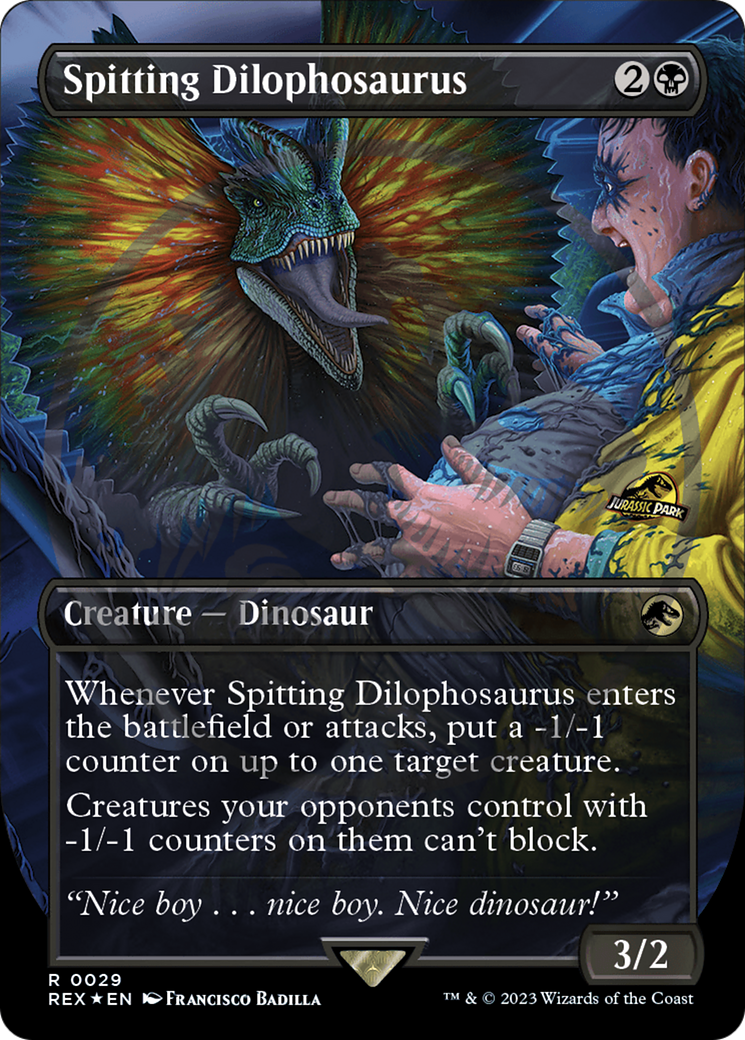 Spitting Dilophosaurus (Emblem) (Borderless) [Jurassic World Collection Tokens] | Boutique FDB TCG