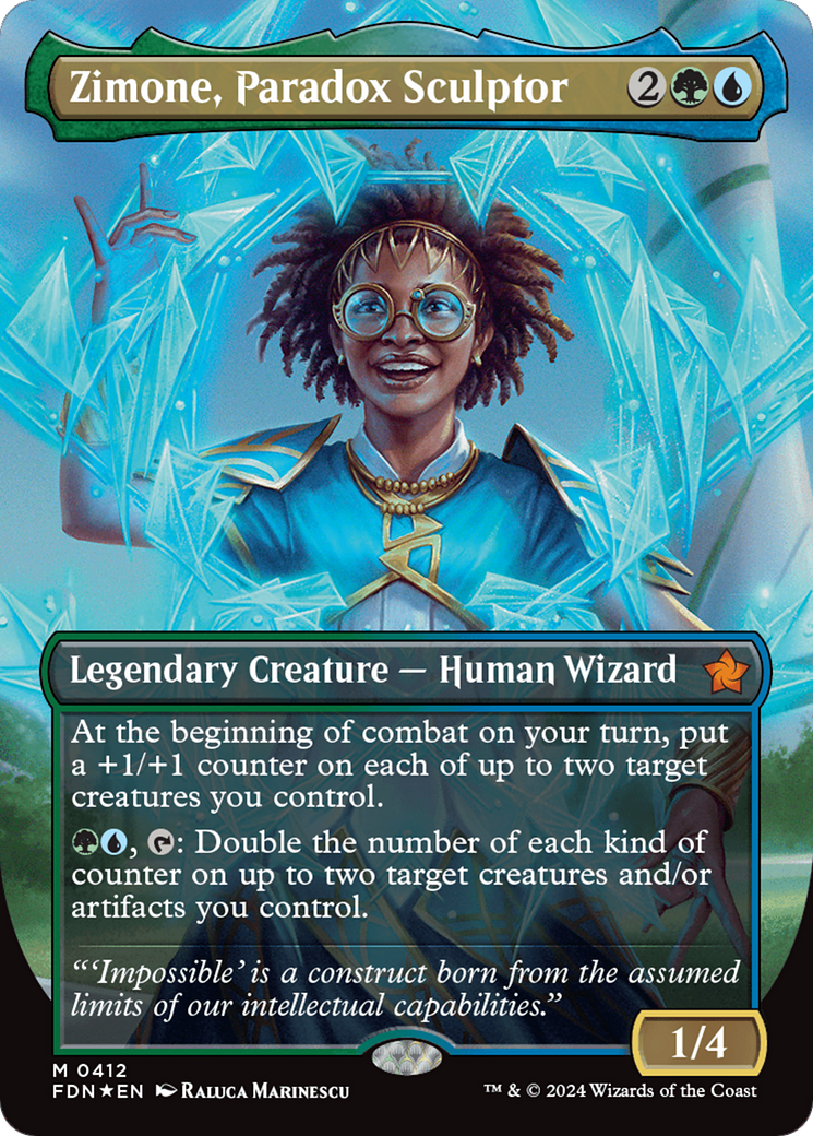 Zimone, Paradox Sculptor (Borderless) (Mana Foil) [Foundations] | Boutique FDB TCG