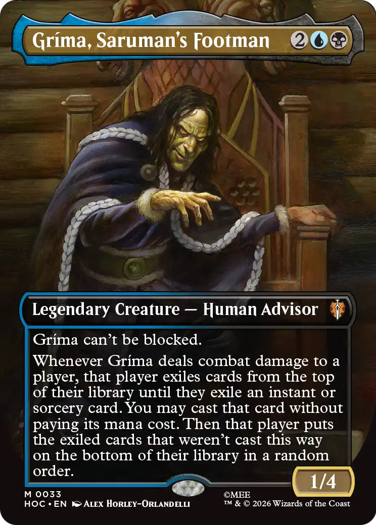 Grima, Saruman's Footman (Borderless) [The Hobbit: Eternal-Legal] | Boutique FDB TCG