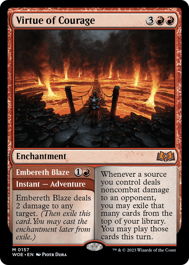 Virtue of Courage // Embereth Blaze [Wilds of Eldraine] | Boutique FDB TCG