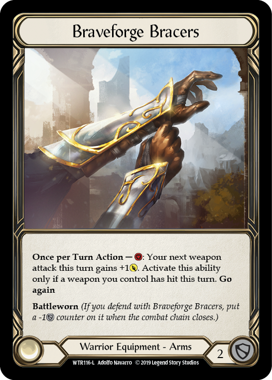 Braveforge Bracers [WTR116-L] (Welcome to Rathe)  Alpha Print Cold Foil | Boutique FDB TCG