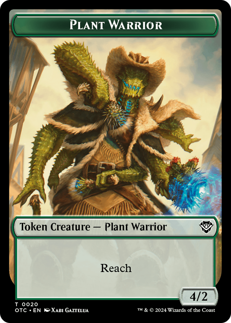 Plant Warrior // Plant Double-Sided Token [Outlaws of Thunder Junction Commander Tokens] | Boutique FDB TCG