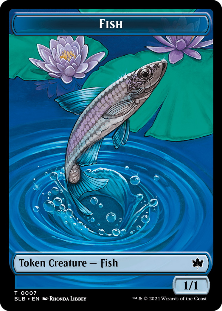 Fish // Warren Warleader Double-Sided Token [Bloomburrow Tokens] | Boutique FDB TCG