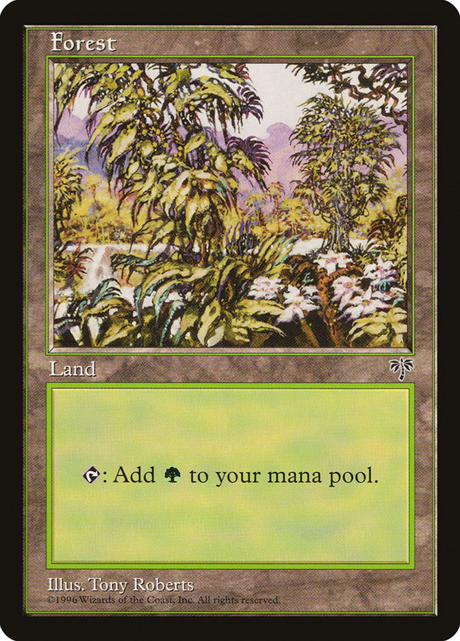 Forest (Open Flowers Bottom Right) [Mirage] | Boutique FDB TCG