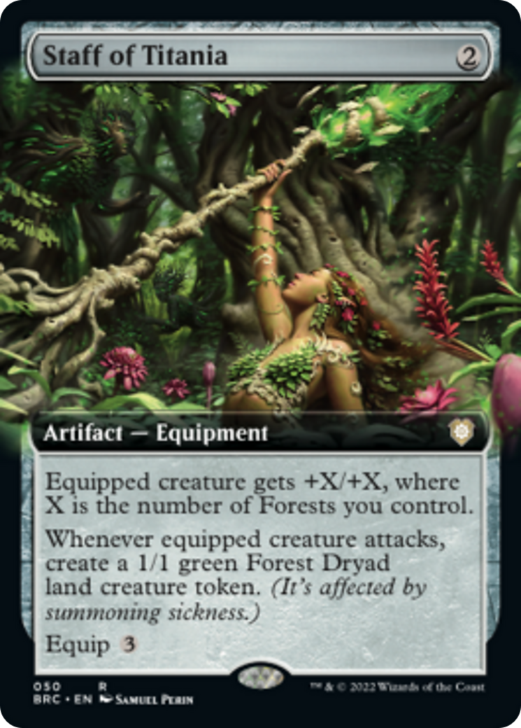 Staff of Titania (Extended Art) [The Brothers' War Commander] | Boutique FDB TCG