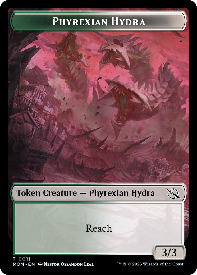 Warrior // Phyrexian Hydra (11) Double-Sided Token [March of the Machine Tokens] | Boutique FDB TCG