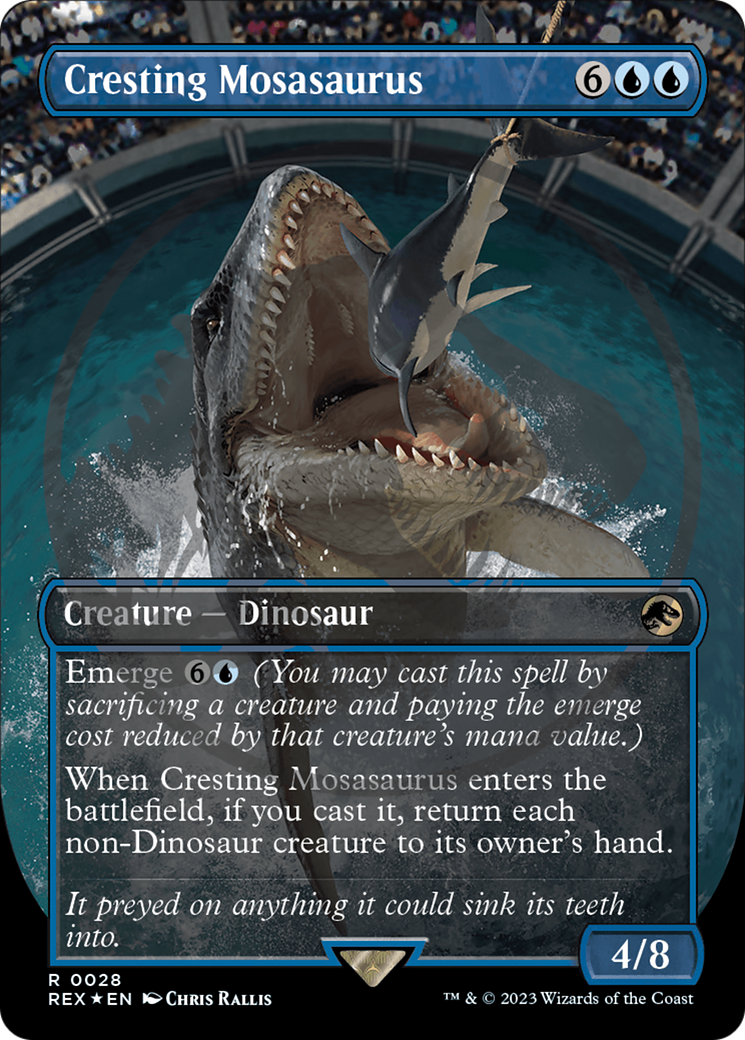 Cresting Mosasaurus (Emblem) (Borderless) [Jurassic World Collection Tokens] | Boutique FDB TCG