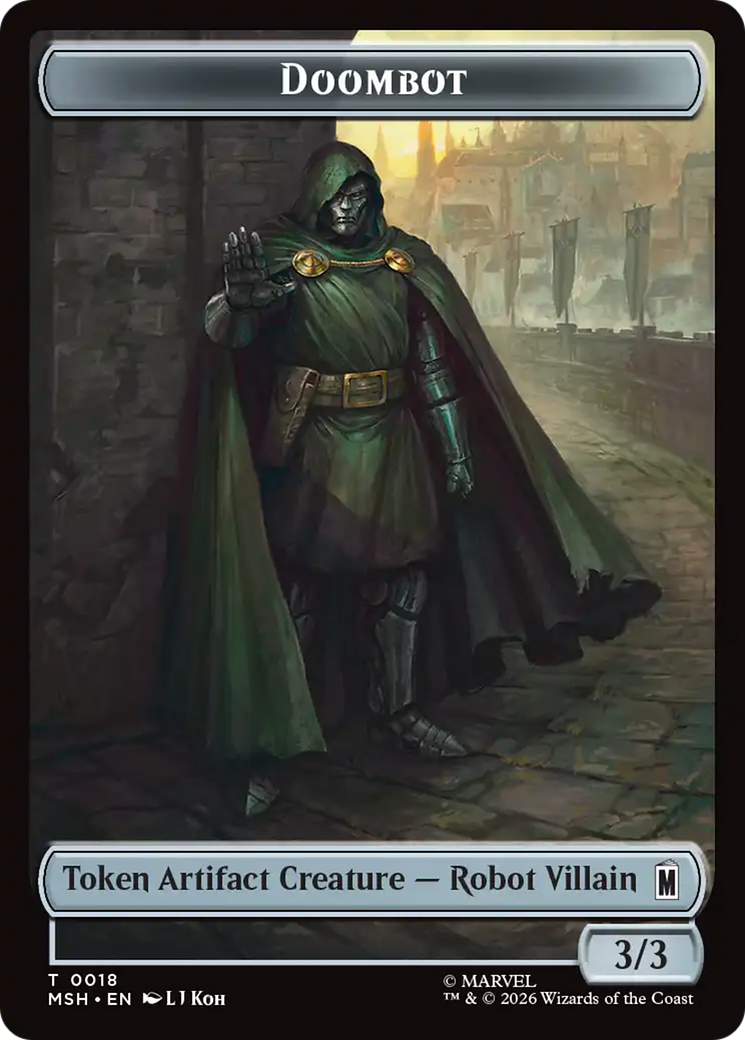 Merfolk // Doombot Double-Sided Token [Marvel Super Heroes Tokens] | Boutique FDB TCG