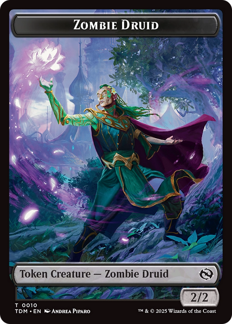 Treasure // Zombie Druid Double-Sided Token [Tarkir: Dragonstorm Tokens] | Boutique FDB TCG