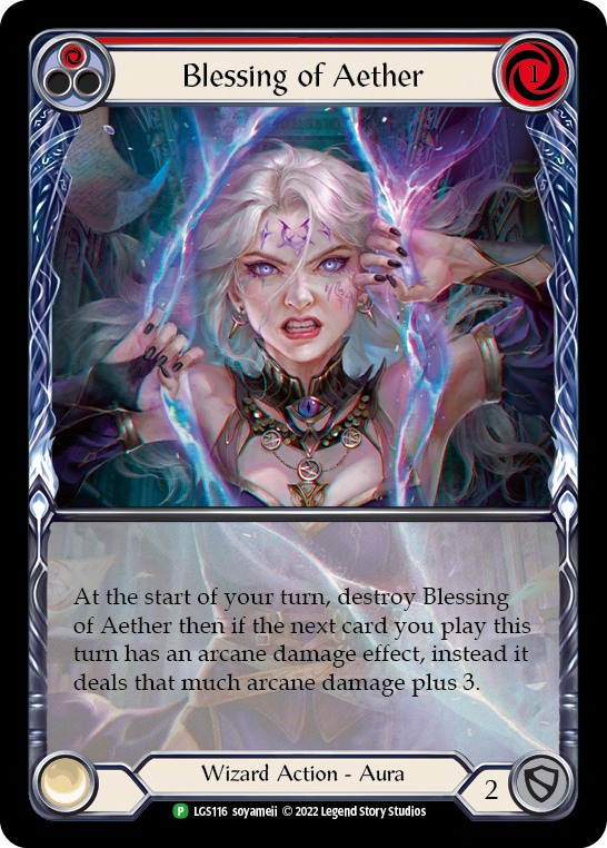 Blessing of Aether (Red) [LGS116] (Promo)  Rainbow Foil | Boutique FDB TCG