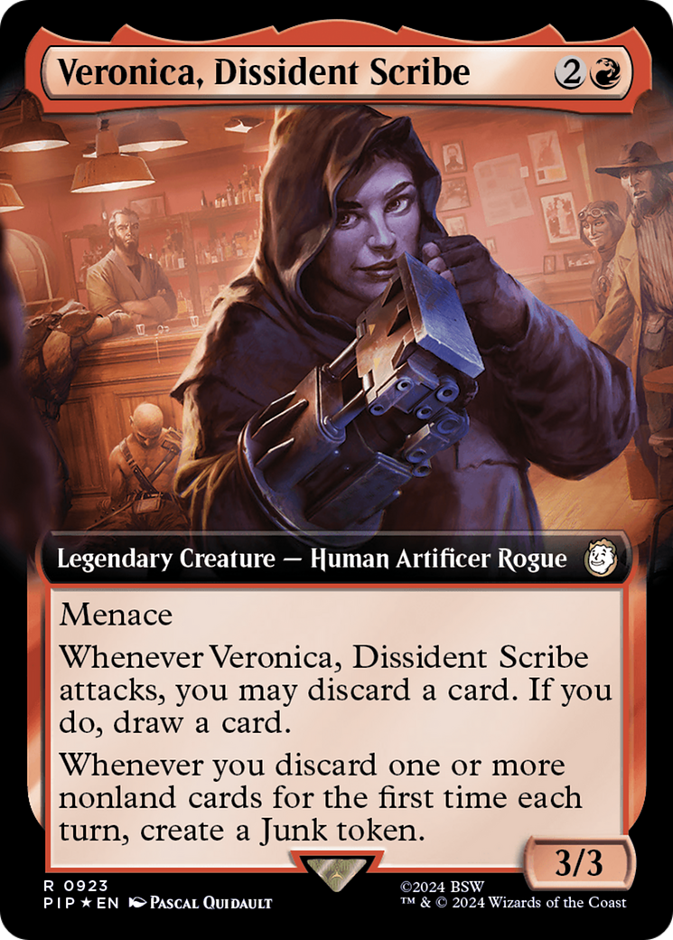 Veronica, Dissident Scribe (Extended Art) (Surge Foil) [Fallout] | Boutique FDB TCG