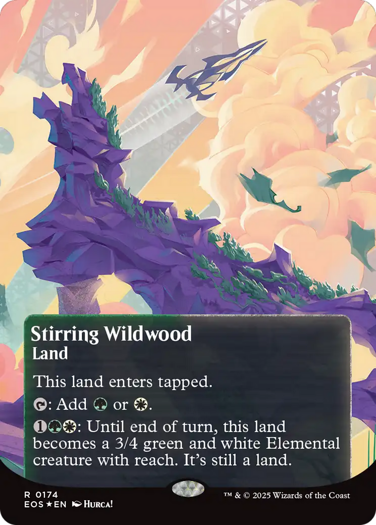 Stirring Wildwood (0174) (Borderless) (Galaxy Foil) [Edge of Eternities: Stellar Sights] | Boutique FDB TCG