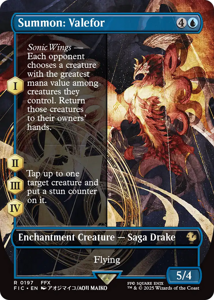 Summon: Valefor (Borderless) [FINAL FANTASY Commander] | Boutique FDB TCG