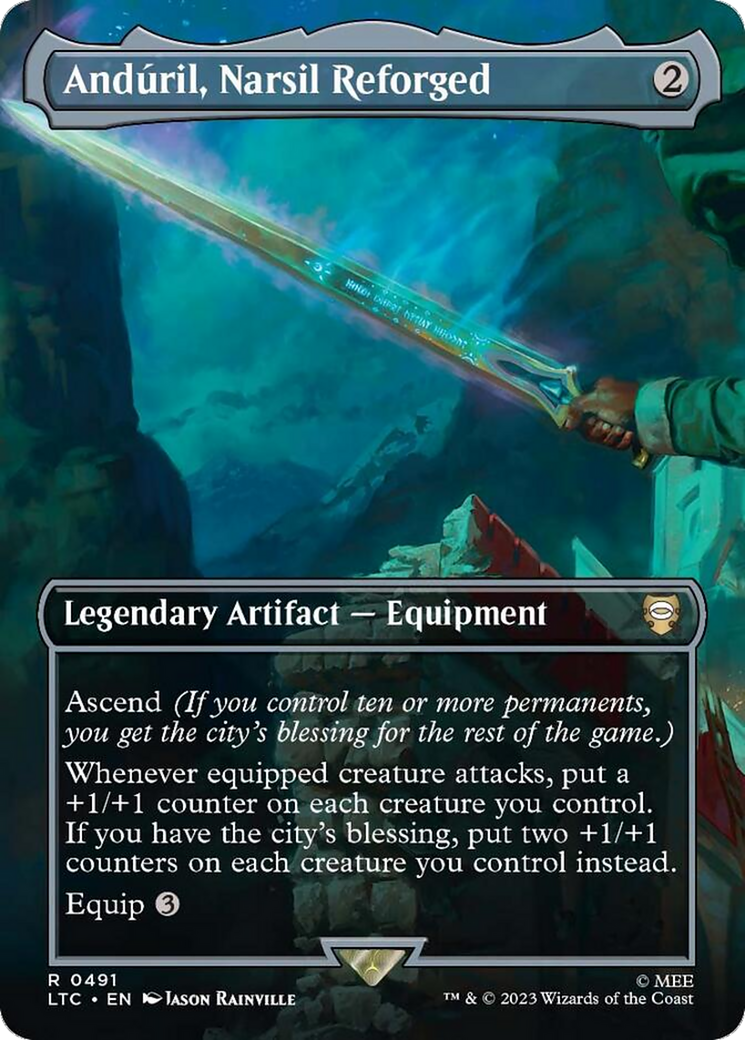 Anduril, Narsil Reforged (Borderless) [The Lord of the Rings: Tales of Middle-Earth Commander] | Boutique FDB TCG