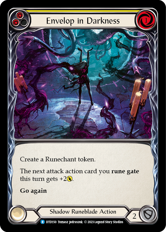 Envelop in Darkness (Yellow) [DTD150] (Dusk Till Dawn)  Rainbow Foil | Boutique FDB TCG
