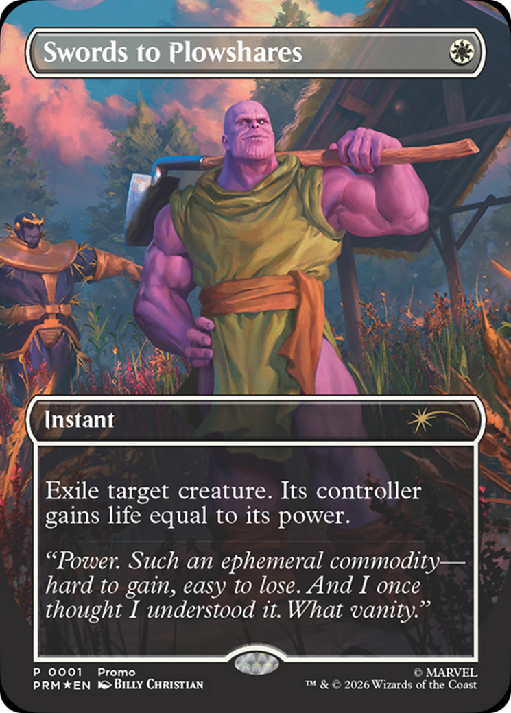 Swords to Plowshares (Borderless) (Magazine Insert) [Media Promos] | Boutique FDB TCG