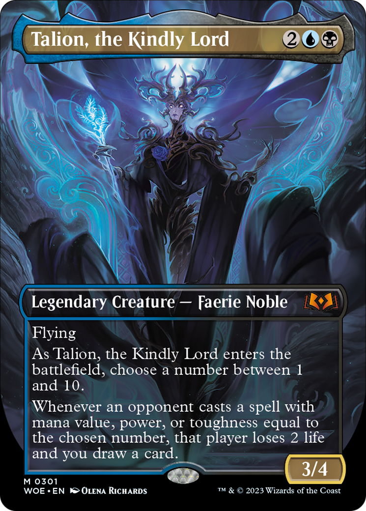 Talion, the Kindly Lord (Borderless Alternate Art) [Wilds of Eldraine] | Boutique FDB TCG