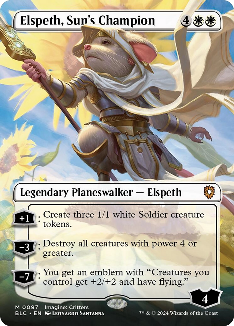 Elspeth, Sun's Champion (Borderless) [Bloomburrow Commander] | Boutique FDB TCG