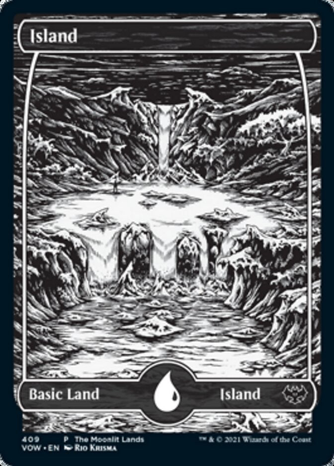 Island (The Moonlit Lands) (Foil Etched) [Innistrad: Crimson Vow Promos] | Boutique FDB TCG