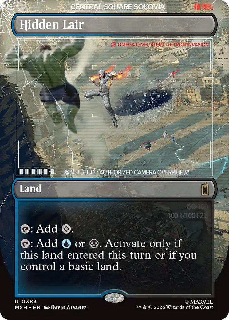Hidden Lair (Borderless) [Marvel Super Heroes] | Boutique FDB TCG