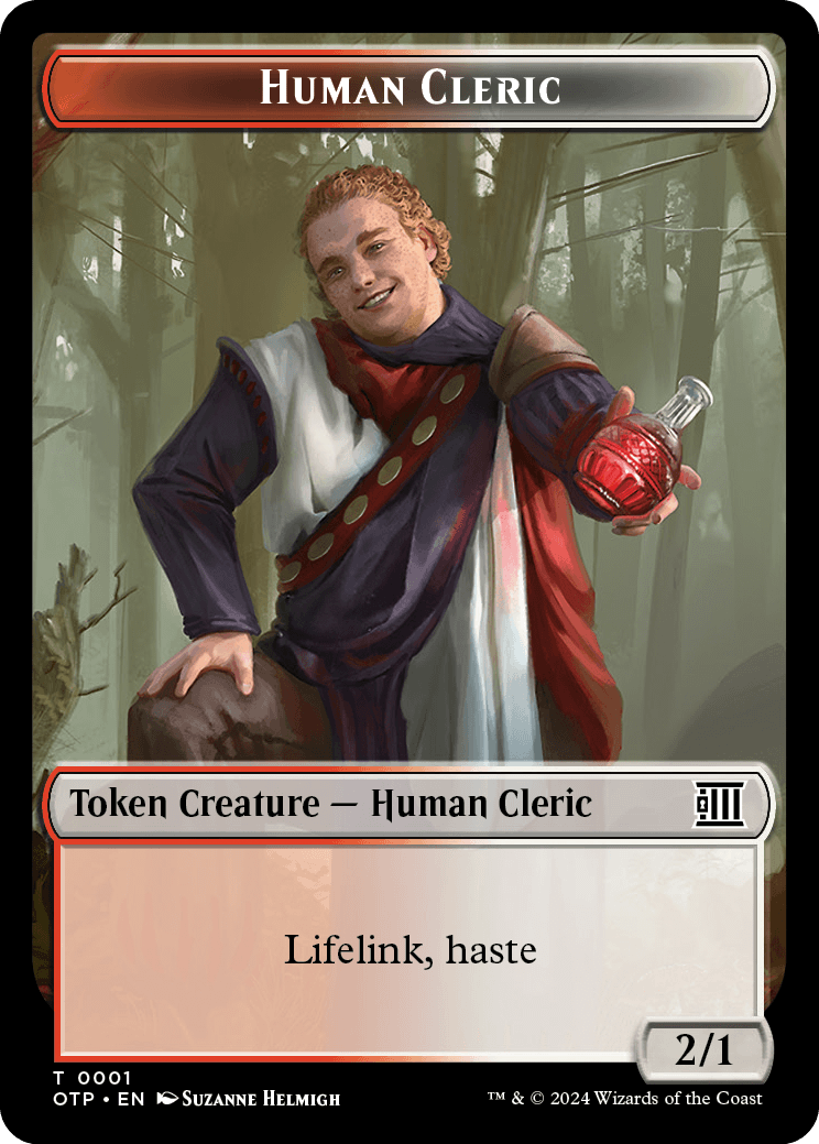 Human Cleric // Plot Double-Sided Token [Outlaws of Thunder Junction Tokens] | Boutique FDB TCG