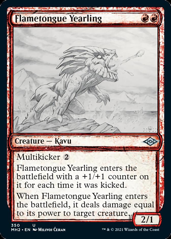 Flametongue Yearling (Sketch) [Modern Horizons 2] | Boutique FDB TCG