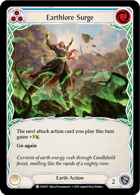 Earthlore Surge (Blue) [OLD027] (Tales of Aria Oldhim Blitz Deck)  1st Edition Normal | Boutique FDB TCG