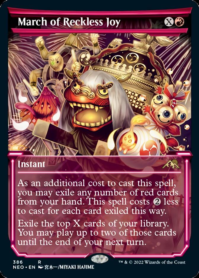 March of Reckless Joy (Showcase Soft Glow) [Kamigawa: Neon Dynasty] | Boutique FDB TCG