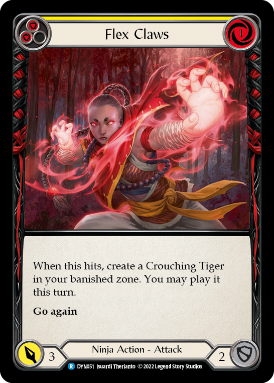 Flex Claws (Yellow) [DYN051] (Dynasty)  Rainbow Foil | Boutique FDB TCG