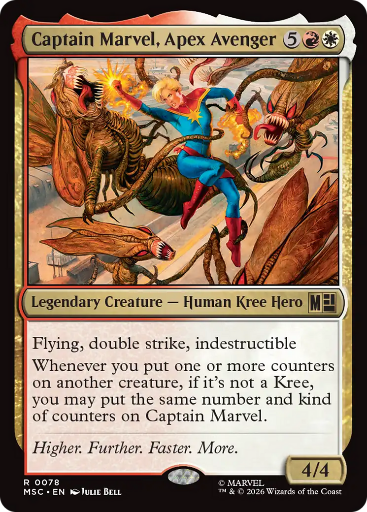 Captain Marvel, Apex Avenger (Surge Foil) [Marvel Super Heroes Commander] | Boutique FDB TCG