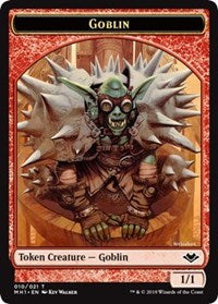 Goblin (010) // Serra the Benevolent Emblem (020) Double-Sided Token [Modern Horizons Tokens] | Boutique FDB TCG