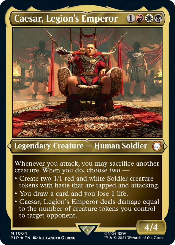 Caesar, Legion's Emperor (Display Commander) [Fallout] | Boutique FDB TCG