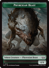 Phyrexian Beast //Manifest Double-Sided Token [Duskmourn: House of Horror Commander Tokens] | Boutique FDB TCG