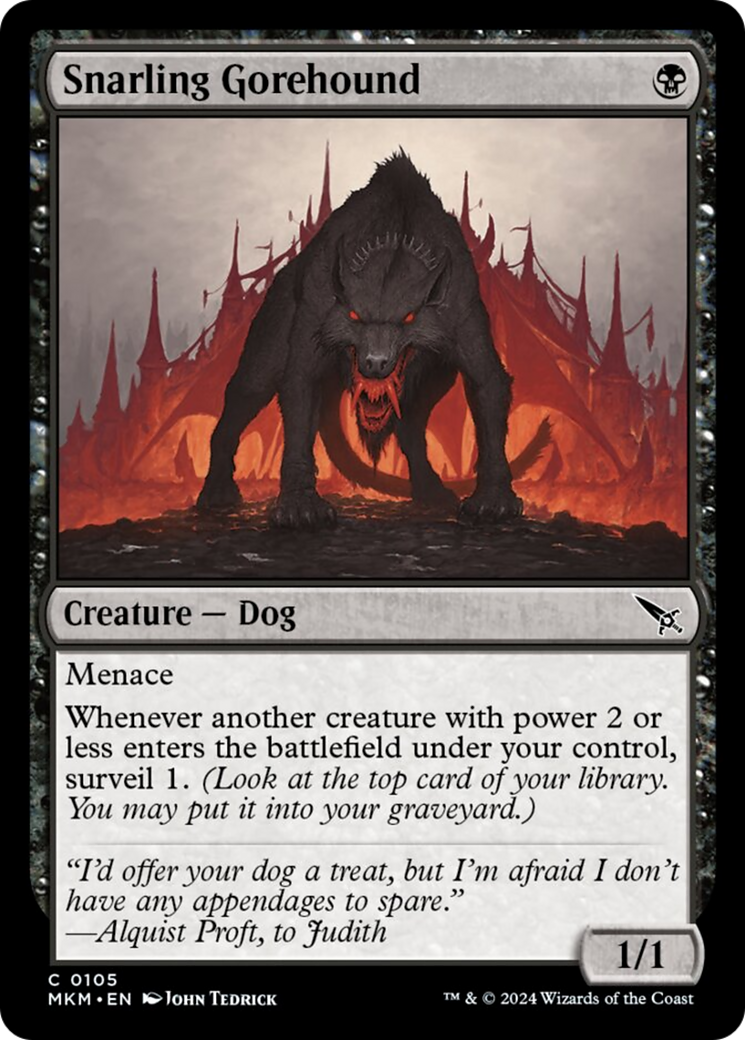 Snarling Gorehound [Murders at Karlov Manor] | Boutique FDB TCG