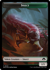 Insect (0043) (Ripple Foil) // Zombie Double-Sided Token [Modern Horizons 3 Tokens] | Boutique FDB TCG