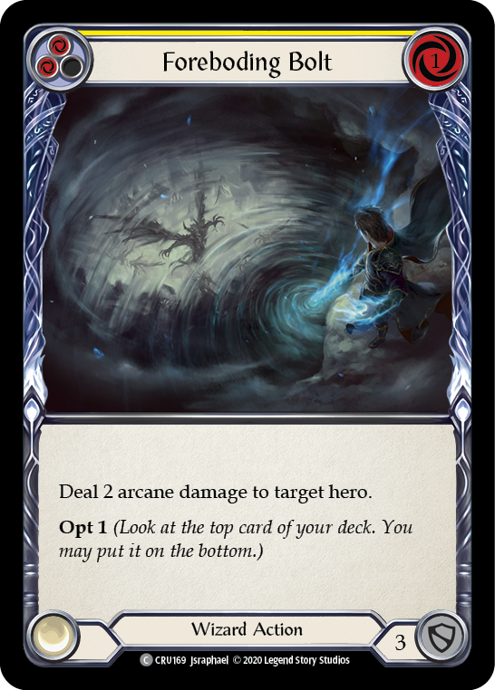 Foreboding Bolt (Yellow) [CRU169] (Crucible of War)  1st Edition Rainbow Foil | Boutique FDB TCG