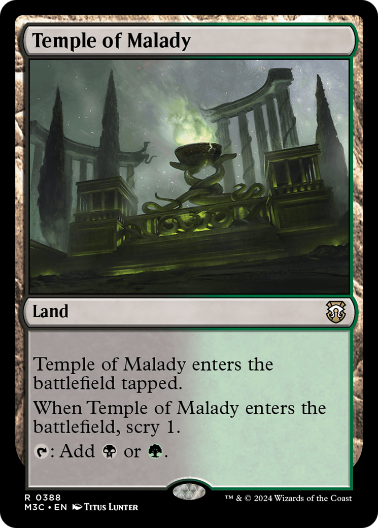 Temple of Malady (Ripple Foil) [Modern Horizons 3 Commander] | Boutique FDB TCG