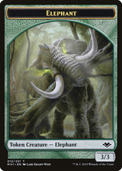 Zombie (007) // Elephant (012) Double-Sided Token [Modern Horizons Tokens] | Boutique FDB TCG