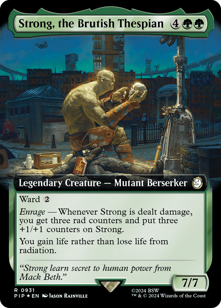 Strong, the Brutish Thespian (Extended Art) (Surge Foil) [Fallout] | Boutique FDB TCG