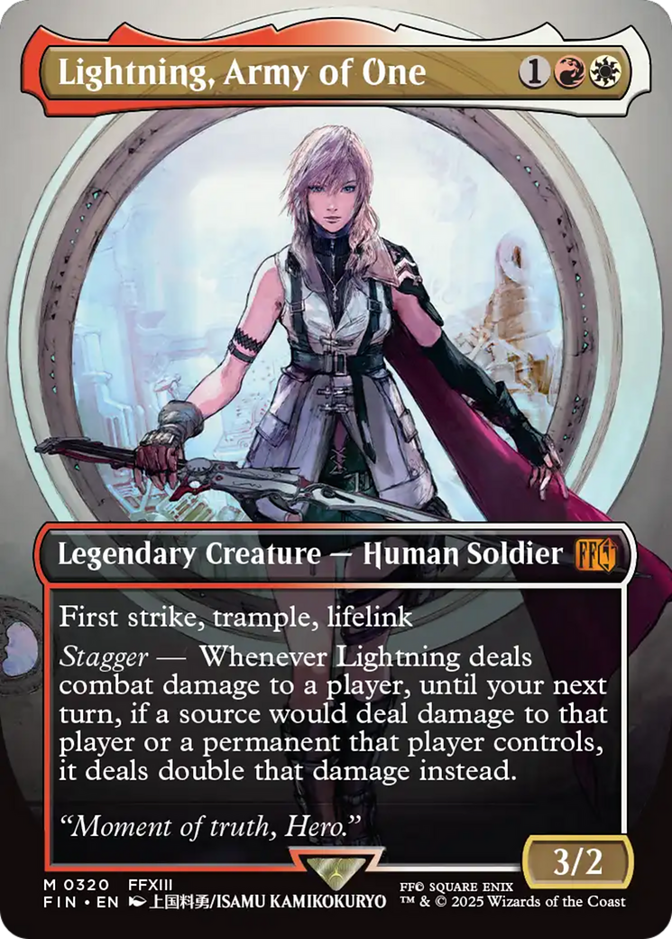 Lightning, Army of One (Borderless) (0320) [FINAL FANTASY] | Boutique FDB TCG
