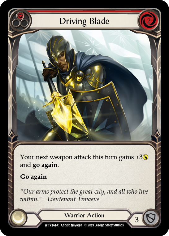 Driving Blade (Red) [WTR144-C] (Welcome to Rathe)  Alpha Print Rainbow Foil | Boutique FDB TCG