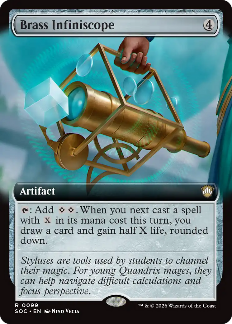 Brass Infiniscope (Extended Art) [Secrets of Strixhaven Commander] | Boutique FDB TCG