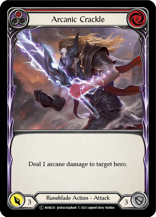 Arcanic Crackle (Red) [U-MON235-RF] (Monarch Unlimited)  Unlimited Rainbow Foil | Boutique FDB TCG