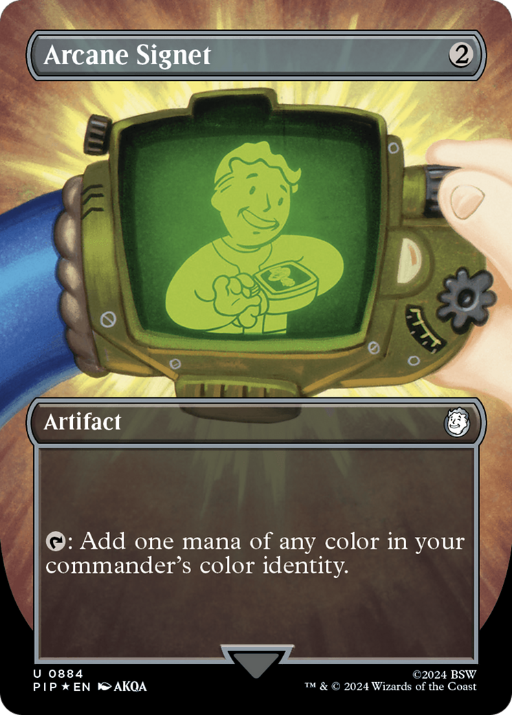 Arcane Signet (Borderless) (Surge Foil) [Fallout] | Boutique FDB TCG