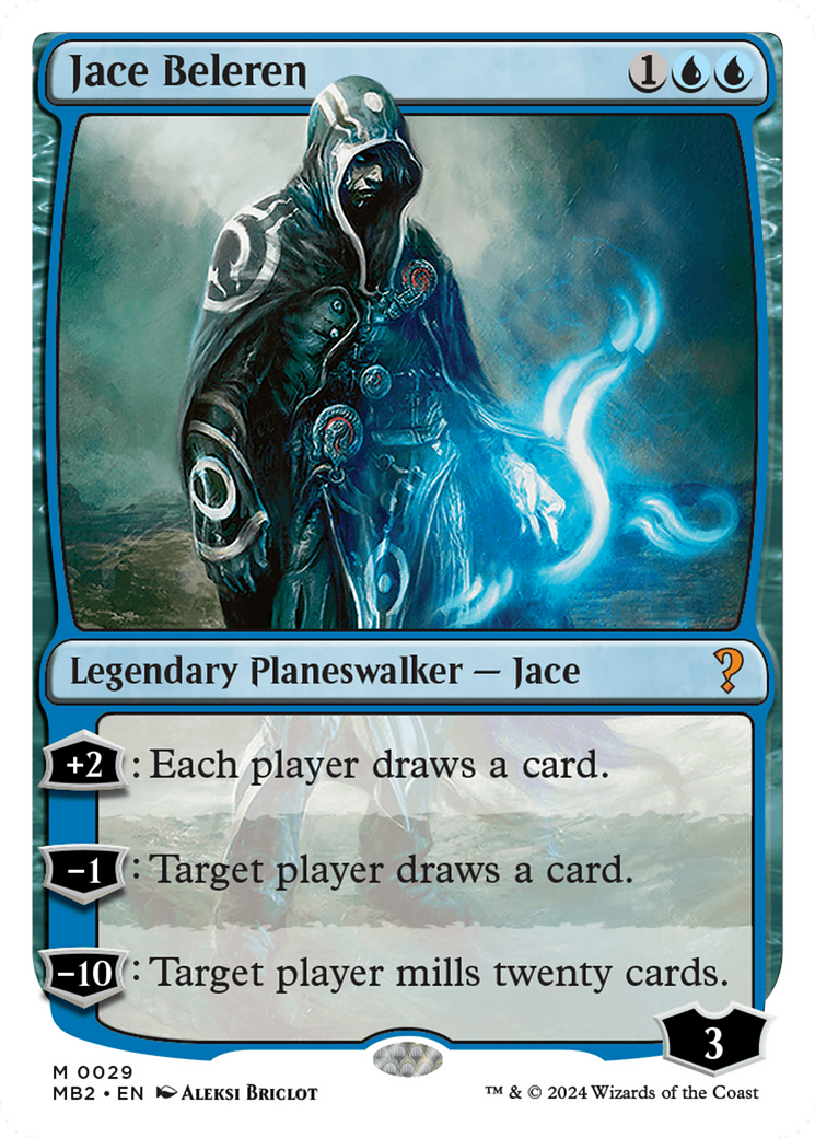 Jace Beleren (White Border) [Mystery Booster 2] | Boutique FDB TCG