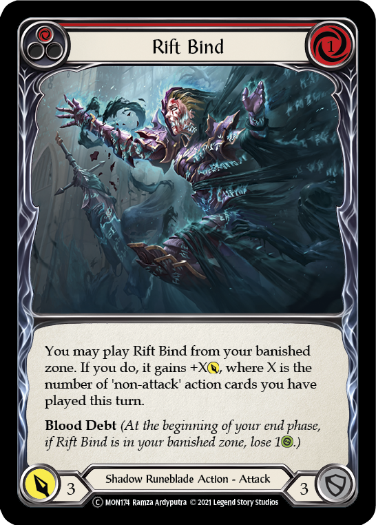 Rift Bind (Red) [U-MON174-RF] (Monarch Unlimited)  Unlimited Rainbow Foil | Boutique FDB TCG