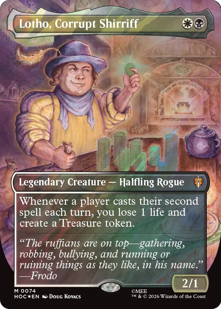 Lotho, Corrupt Shirriff (Borderless) (Surge Foil) [The Hobbit: Eternal-Legal] | Boutique FDB TCG