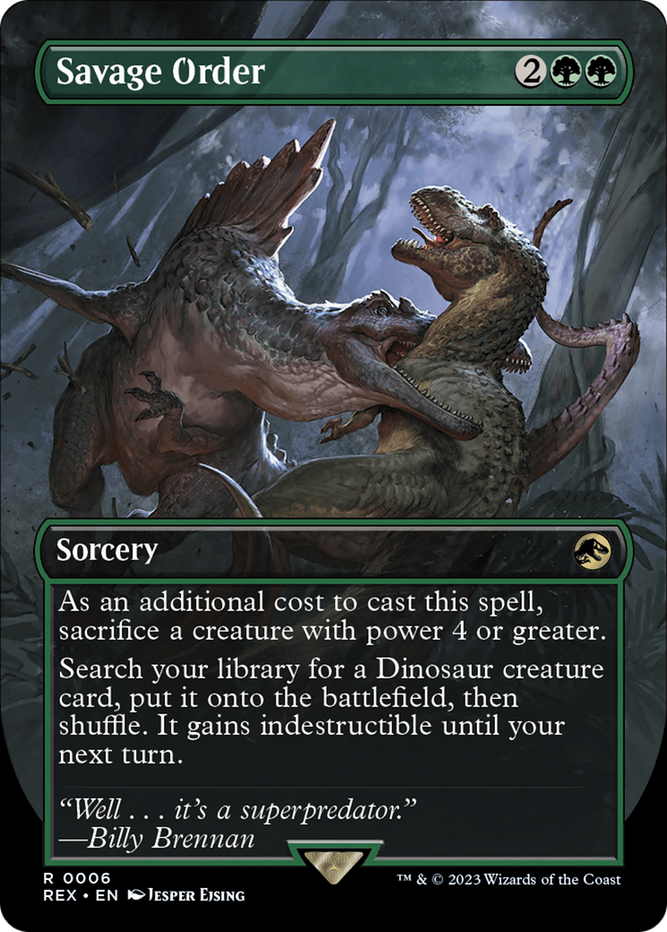 Savage Order (Borderless) [Jurassic World Collection] | Boutique FDB TCG