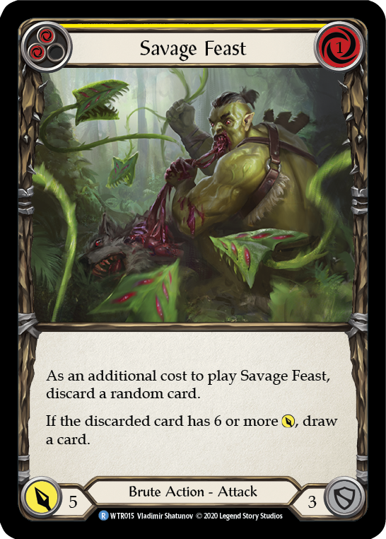 Savage Feast (Yellow) [U-WTR015] (Welcome to Rathe Unlimited)  Unlimited Rainbow Foil | Boutique FDB TCG