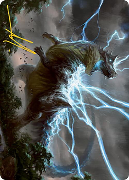 Thrasta, Tempest's Roar Art Card (41) (Gold-Stamped Signature) [Modern Horizons 2 Art Series] | Boutique FDB TCG